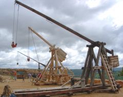 Trebuchets were a kind of catapult developed in the late Middle Ages. The most powerful of the siege weapons, the wooden trebuchet was light and easy to build. It could hurl a boulder weighing hundreds of kilograms against a castle wall. Modern re...