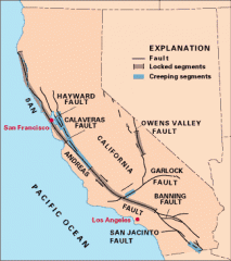 - case study - California, USA (but also canada and mexico on the same fault line


 