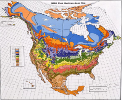The U.S. has 11 hardiness zones based on average  annual minimum temperature