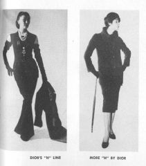 1950's ('54)
Christian Dior

Uniform width throughout the entire garment. 
No suggested curves.