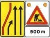 Il segnale raffigurato può essere installato su un veicolo per preavvisare un cantiere stradale