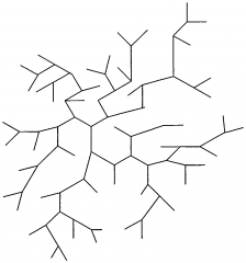 The branches keep the molecule chains apart, so the forces between different molecules are weak.