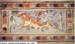 Bull-jumping Fresco, palace at Knossos
