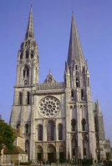 #60
Chartres Cathedral
-Chartres, France/ Gothic Europe
- original: c. 1145-1155
- reconstructed: c. 1194-1220
 
Content:
- west work (façade/ front entrance) 3 portals (doors)
- two towers with high spires
- 3 part elevation
- pointed arches
- r...