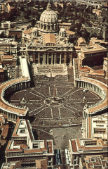 Vatican City, St. Peter's square (begun 1656)*

Architect: Bernini

•	debate whether it should be longitudinal or circumferential. Instead they decided to extend the church.
•	Originally there was a square in front of it, with an obelisk ...