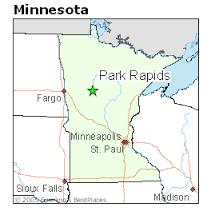 Lake Itasca is near Park Rapids-Reletive location