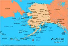 Alaska is surrounds by Canada ,Russia,and  the pacific ocean 