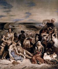 Painted by Delacroix
Painted to raise indignation of people
Some people dubbed it the "Massacre of Painting