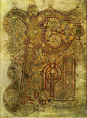 Chi-rho-iota page, folio 34 recto of the Book of Kells, probably from Iona, Scotland, late eighth or early ninth century.