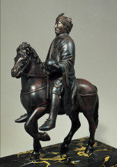 Equestrian portrait of Charlemagne or Charles the Bald, from Metz, France, ninth century.