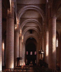 Interior of Saint Philibert, Tournus, France, nave vaults, ca. 1060.