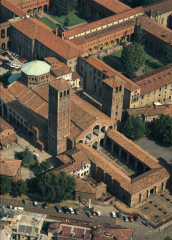 Aerial view of Sant’Ambrogio, Milan, Italy, late eleventh to early twelfth century