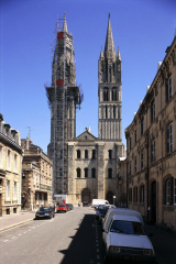West facade of Saint-Étienne, Caen, France, begun 1067. Total view of W facade