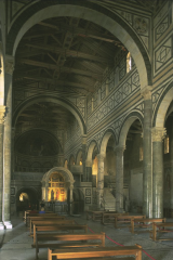 Interior of San Miniato al Monte, Florence, Italy, ca. 1062–1090.General View of the restored sanctuary (1998