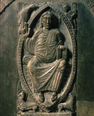 BERNARDUS GELDUINUS, Christ in Majesty, relief in the ambulatory of Saint-Sernin, Toulouse, France, ca. 1096.