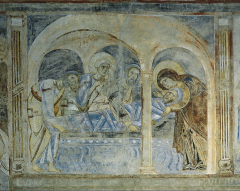 Entombment of Christ, fresco above the nave arcade, Sant’Angelo in Formis, near Capua, Italy, ca. 1085.