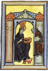 The vision of Hildegard of Bingen, detail of a facsimile of a lost folio in the Scivias by Hildegard of Bingen, from Trier or Bingen, Germany, ca. 1050–1079.