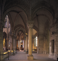Ambulatory and radiating chapels, abbey church, Saint-Denis, France, 1140–1144.