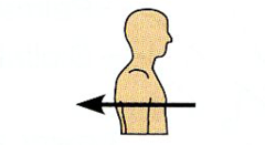 Toward or at the back of the body. 