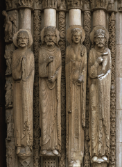 Old Testament kings and queens, jamb statues, central doorway of Royal  Portal, Chartres Cathedral, Chartres, France, ca. 1145–1155.