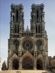 West facade of Laon Cathedral, Laon, France, begun ca. 1190.