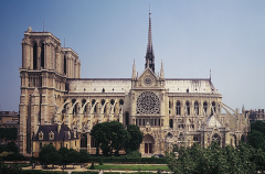 Notre-Dame (view from the south), Paris, France, begun 1163; nave and flying buttresses, ca. 1180–1200; remodeled after 1225.