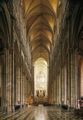 ROBERT DE LUZARCHES, THOMAS DE CORMONT, and RENAUD DE CORMONT, interior of Amiens Cathedral (view facing east), Amiens, France, begun 1220.