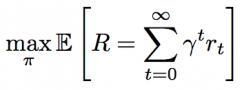 Find policy π that maximizes expected return (sum of
discounted future rewards)