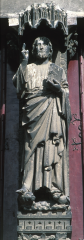 Christ (Beau Dieu), trumeau statue of central doorway, west facade, Amiens Cathedral, Amiens, France, ca. 1220–1235