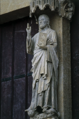 Alternate View Trumeau sculpture of Christ, "le beau Dieu" from central portal, ca. 1220-35