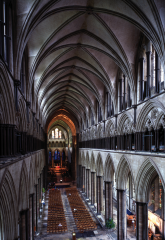 39  Interior of Salisbury Cathedral (view facing east), Salisbury, England, 1220–1258.