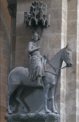 Equestrian portrait (Bamberg Rider), statue in the east choir, Bamberg Cathedral, Germany, ca. 1235–1240.