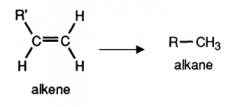 Alkenes to Alkanes
2x (Reagent, catalyst, conditions and type of reaction)