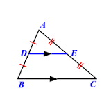 A segment that connects the midpoints of two sides of a triangle