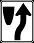 The arrow mark above diverts traffic toward the: 