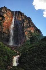 Angel Falls is a waterfall in Venezuela. It is the world's highest uninterrupted waterfall, with a height of 979 metres and a plunge of 807 metres.