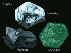 

                                    
                                
                                                        
                                native metal mineral plus oxygen ion, includes hematite and magnetite