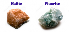 
minerals containing chlorine, fluorine, or iodine, includes fluorite and halite