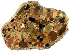 
 formed from fragments of preexisting rocks or other materials