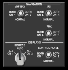 1 AExplain the function of the DISPLAYS SOURCE selector.