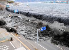 
M9.0, more than 20,000 dead. quake lasted for six minutes, produced 
tsunami with 133 ft waves that traveled up to 6 miles inland, moved 
Honshu 8 ft to the east