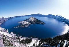 
Oregon lake is a remnant caldera from Mt. Mazama eruption in 2290 BC