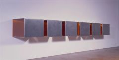 Donald Judd, "Untitled" 1966. Stainless stell and amber plexiglass.