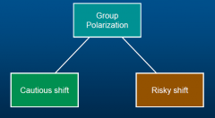 after discussing a topic, the average opinion of group members becomes more extreme than before the discussion.


risky shift- the group is more risky than the average individual. after discussing , people take more risks

cautious shift- the grou...