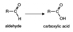 Aldehyde to Carboxylic acid 
(Type of reaction, reagents and conditions)