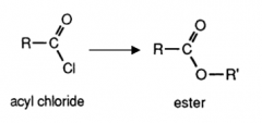 Acyl chloride to Ester
(Type of reaction, reagent and conditions)