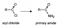 Acyl chloride to primary amide
(Type of reaction, reagent and conditions)