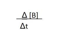 For the reaction, 
A ---->B , this reaction rate represents the ____ of B, which is ____ to the ______ of A.