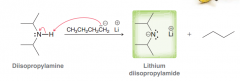 Lithium diisopropylamide. Used to deporotonate alpha position of C=O