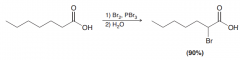Halogenation of Carboxylic acids on alpha position by 1.Br2, PBr3 / 2. H2O  [ Memorzie: vasate janhanam (hell) Ye bareye pokhte shode (Br) acid pashi mikone ru suratam (carboxylic acid) , vaghti dare suratam misuze par (PBr3) mikone tu chasham o b...
